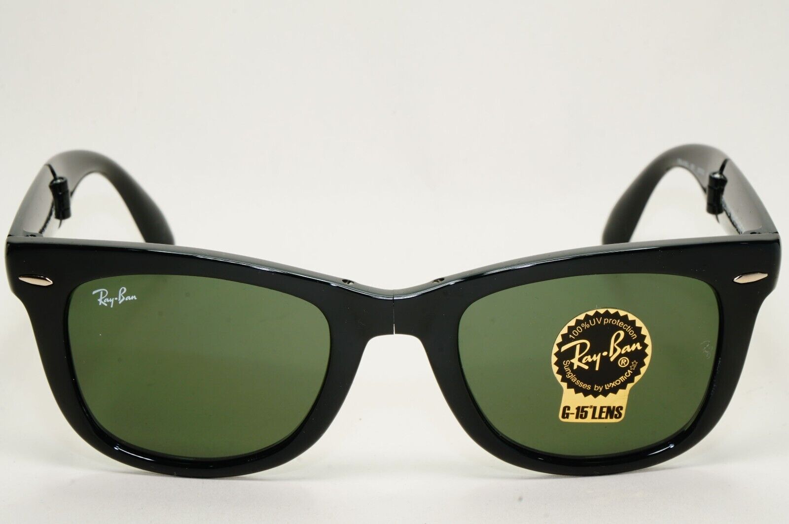 Ray-Ban Sunglasses Folding Wayfarer Black Glossy Green G15 RB 4105 601 50mm