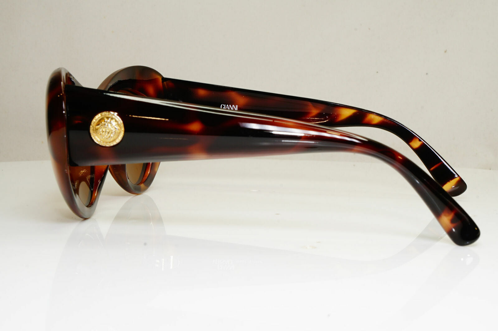 Gianni Versace 1993 Gold Medusa Sunglasses Brown Havana MOD 3S6 COL 900T0 29066