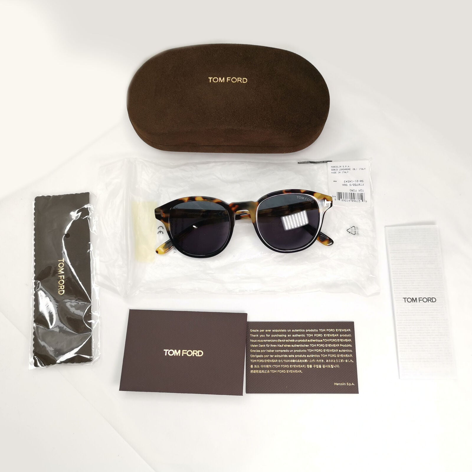 Tom Ford Jameson Sunglasses Brown Grey Square Tortoise TF 752 56A FT0752 50mm