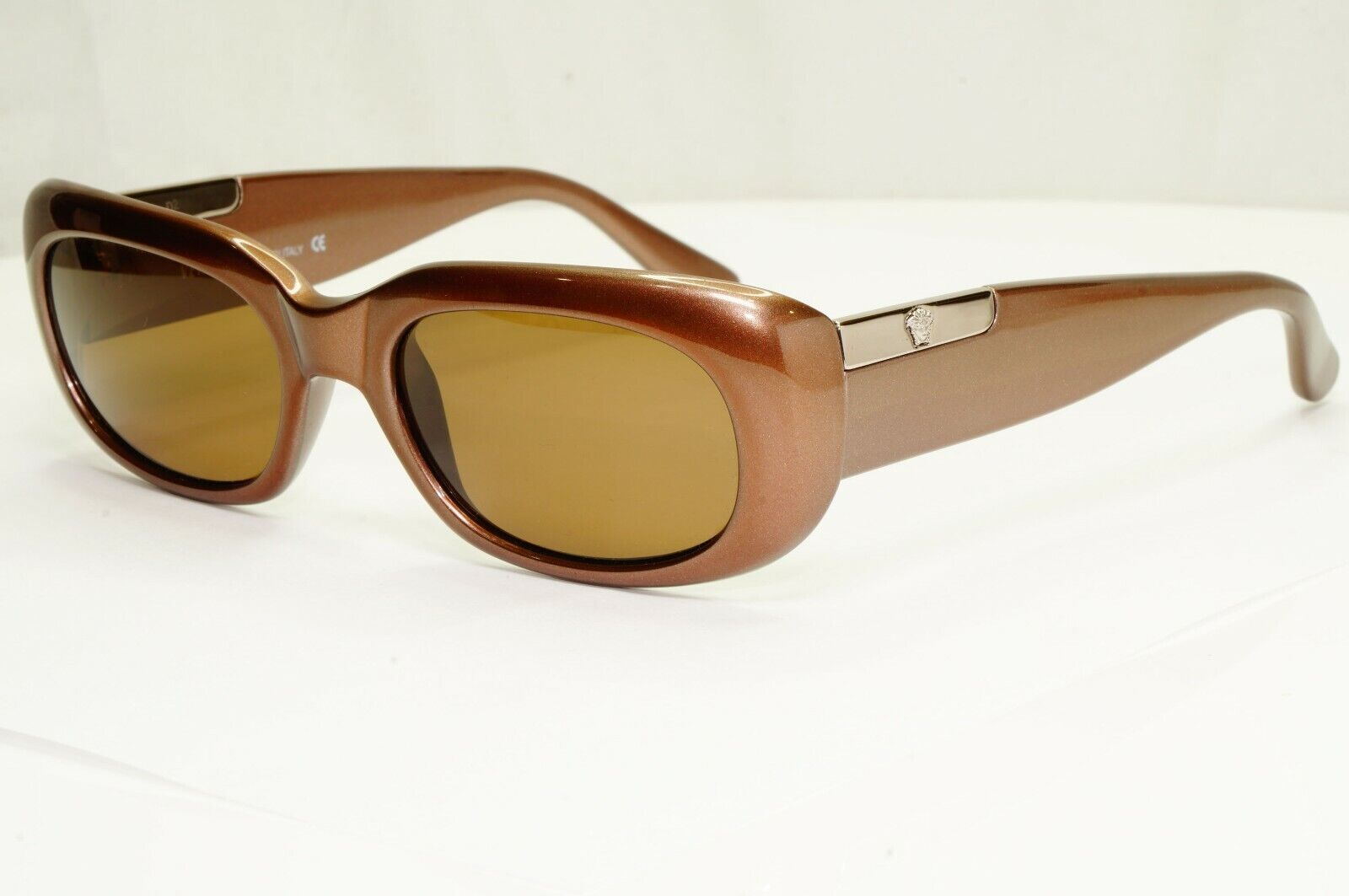 Gianni Versace 1996 Vintage Brown Square Medusa Sunglasses MOD 634 COL 341