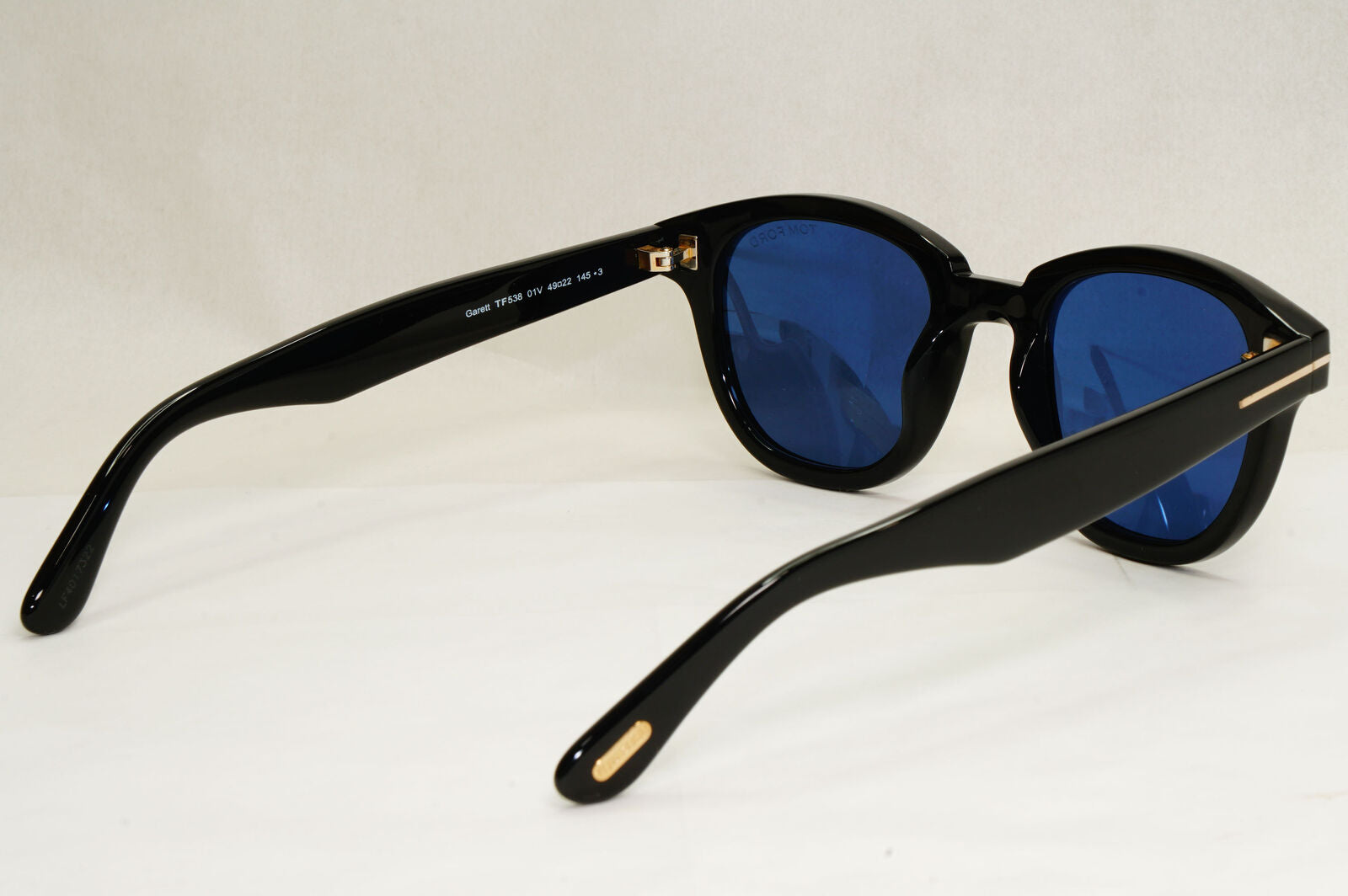 Tom Ford Sunglasses Garett Black Glossy Dark Blue FT0538 TF 538 01V 49mm