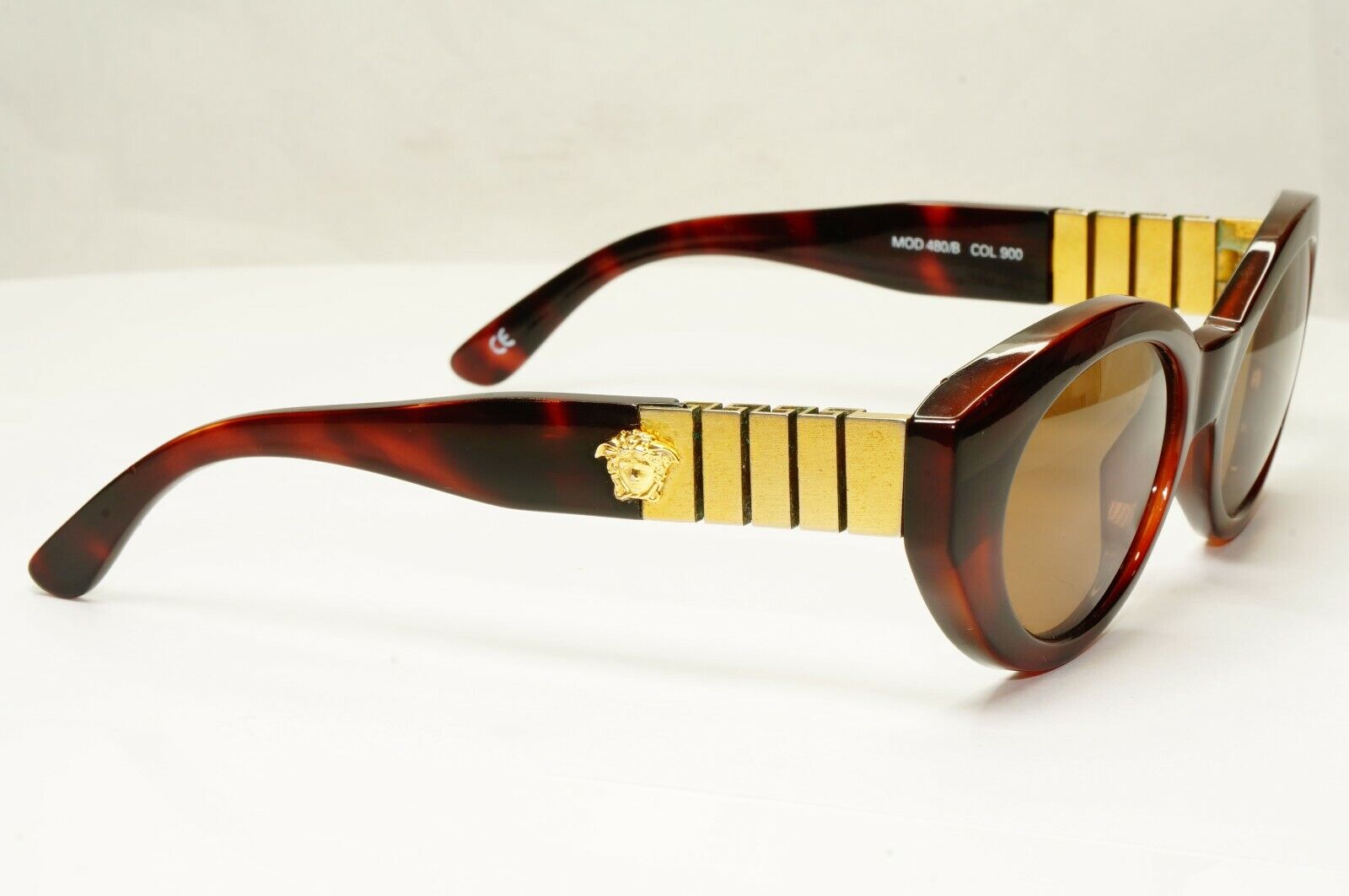 Gianni Versace 1996 Vintage Gold Medusa Sunglasses Biggie MOD 480/B 900 28758