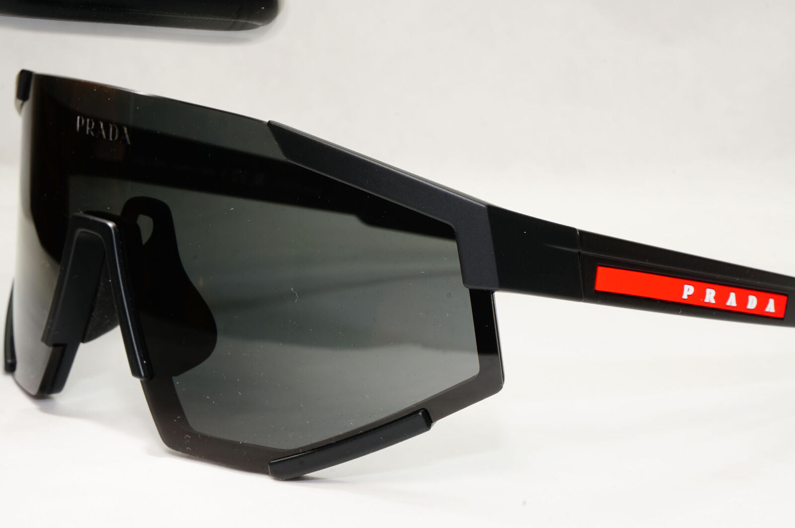 Prada Sunglasses Black Shield Visor Wrap Cycling Ski PS04WS SPS 04W DG0-06F