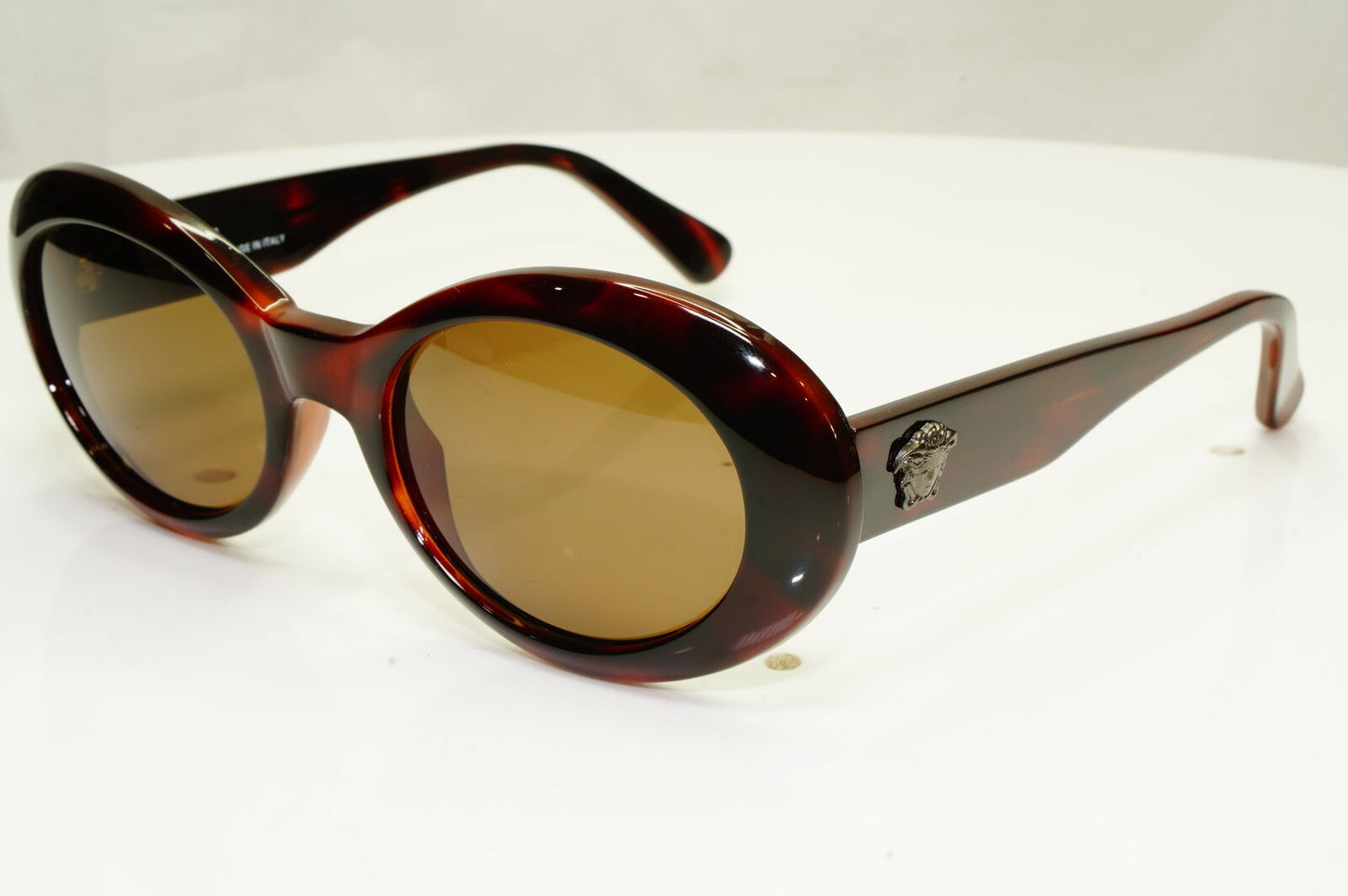 Gianni Versace 1996 Womens Vintage Brown Oval Medusa Sunglasses MOD 403 COL 900