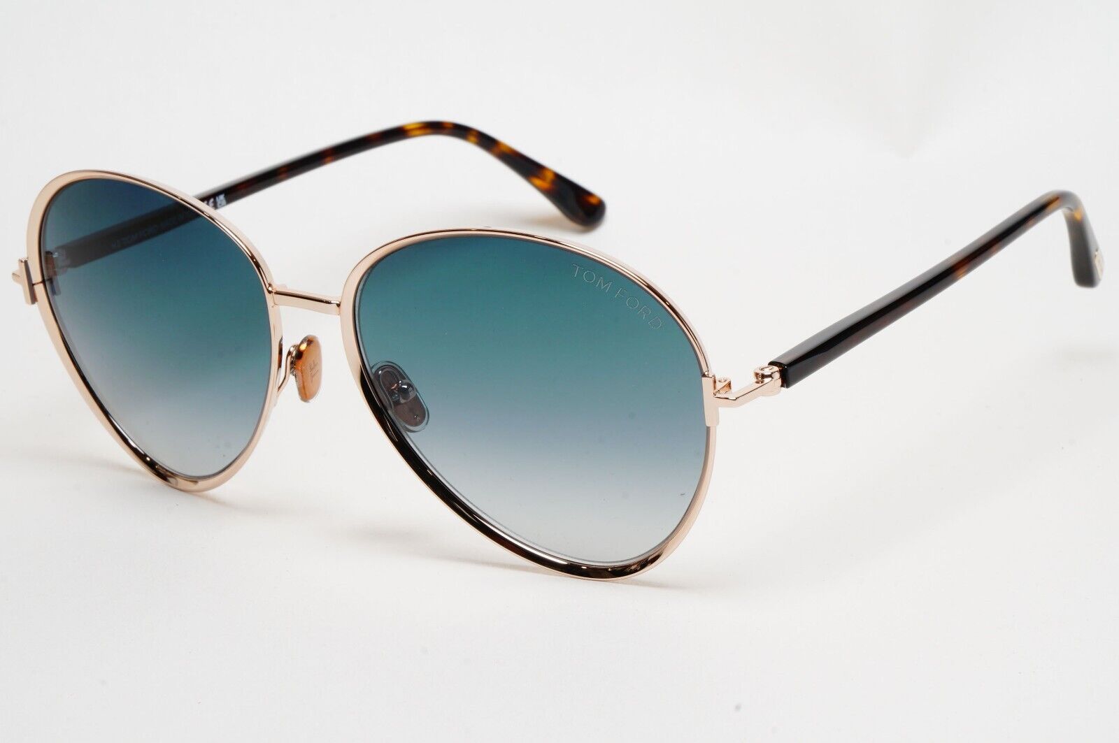 Tom Ford Sunglasses Rio Gold Brown Blue Teal Metal Pilot FT1028 TF 1028 28W