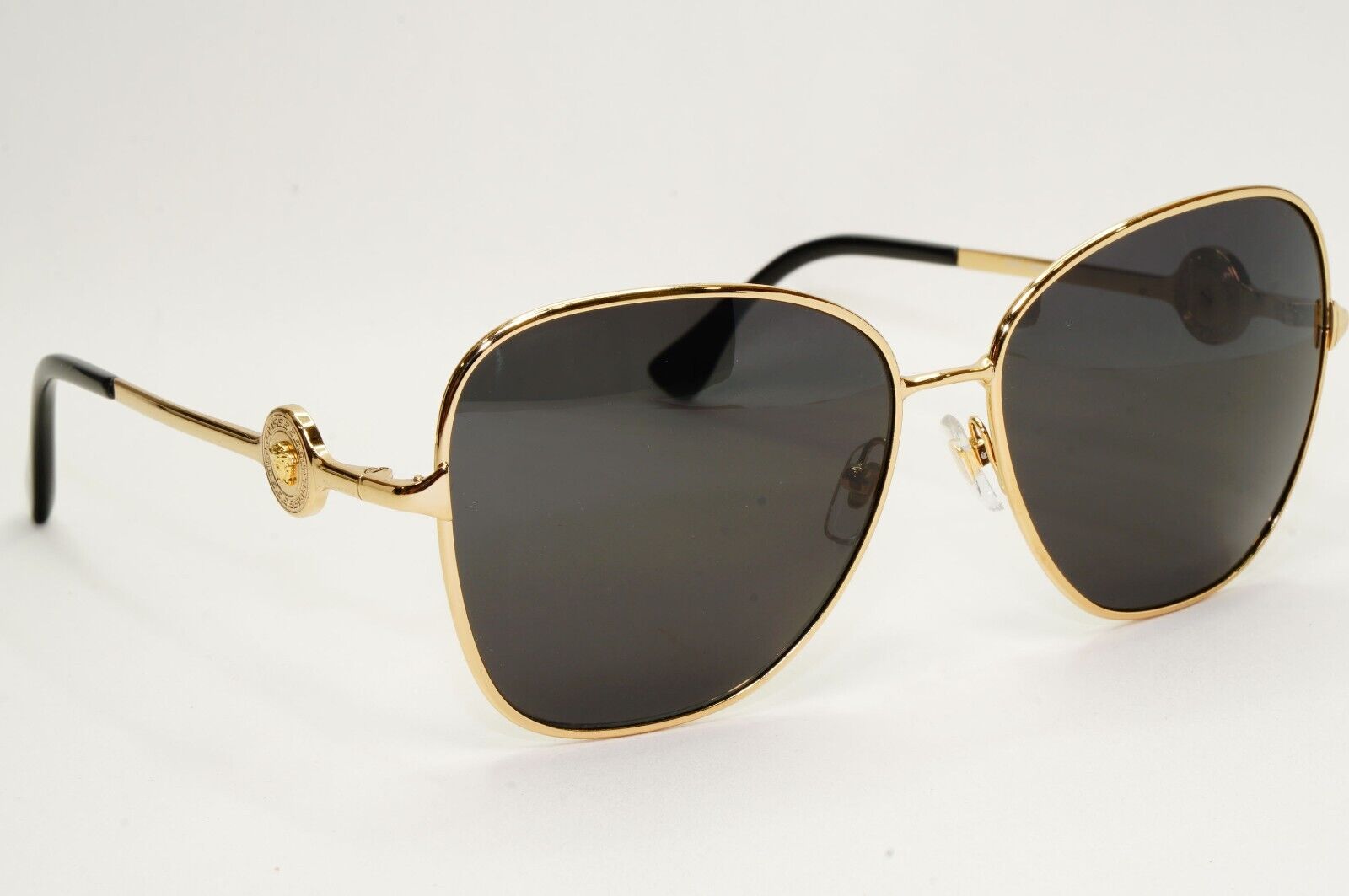 Versace Sunglasses Gold Black Medusa Square Metal MOD VE 1289 1002 57mm