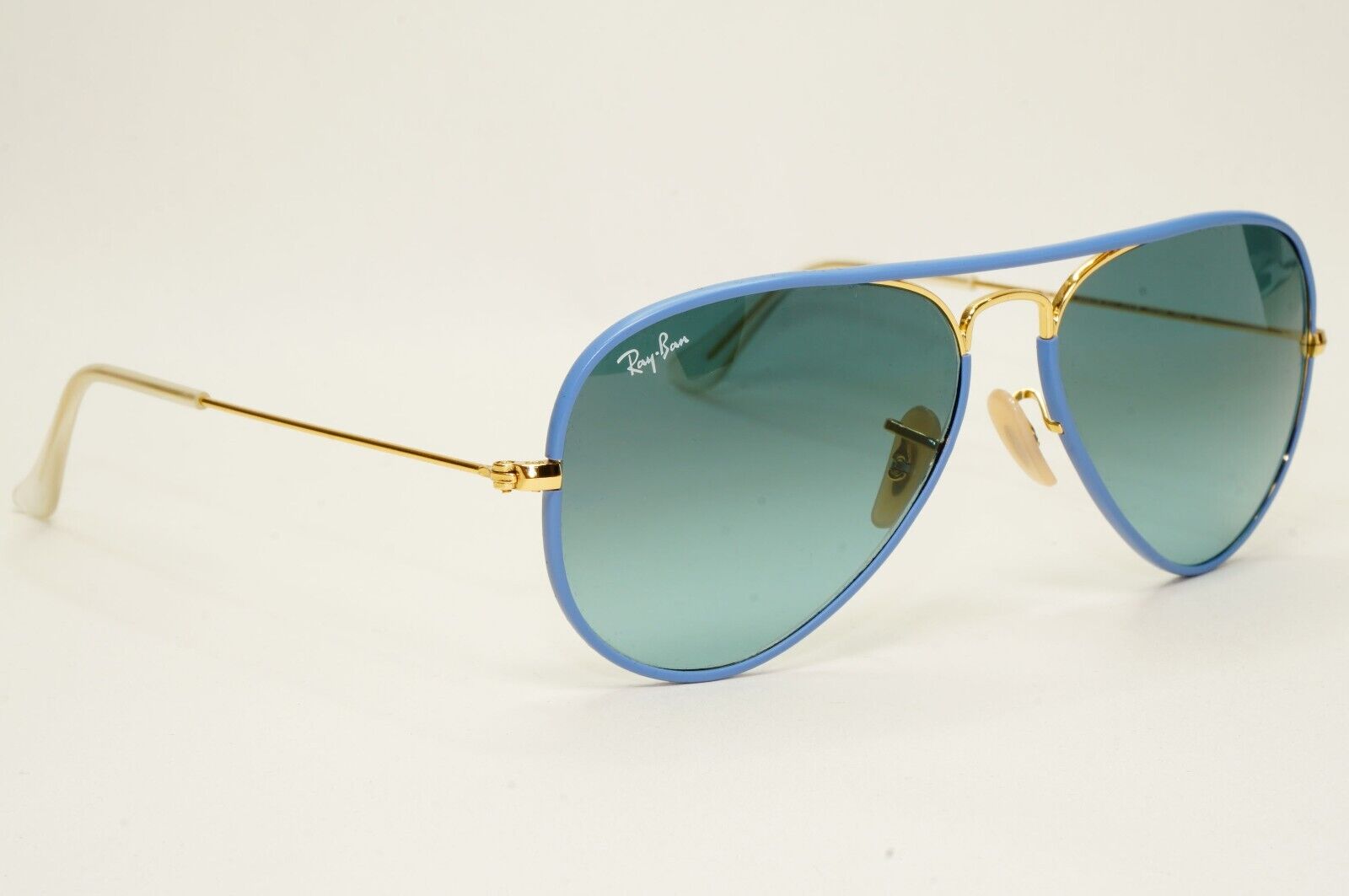 Ray-Ban Sunglasses Aviator Full Color Blue Gold RB 3025-J-M 001/4M Small 55mm