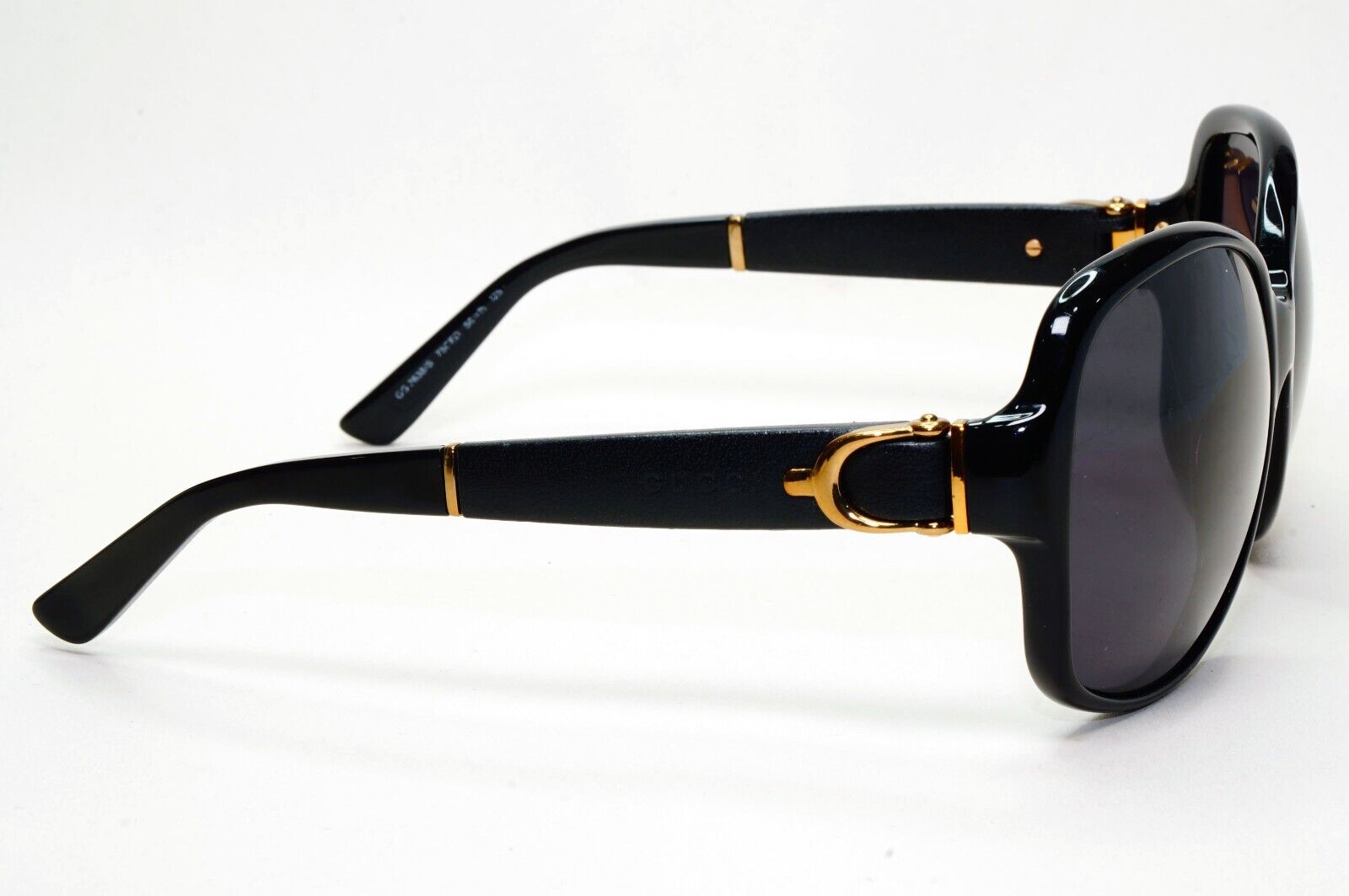 Gucci Sunglasses 2012 Vintage Black Gold Leather Horsebit GG 3638/S 75CED 301024