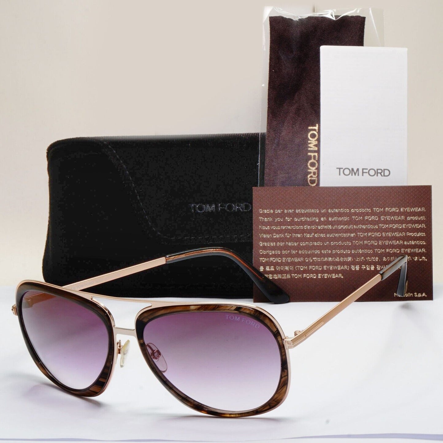 Tom Ford Sunglasses Sam Gold Purple Grey Square Pilot FT0469 TF 469 50C [b]