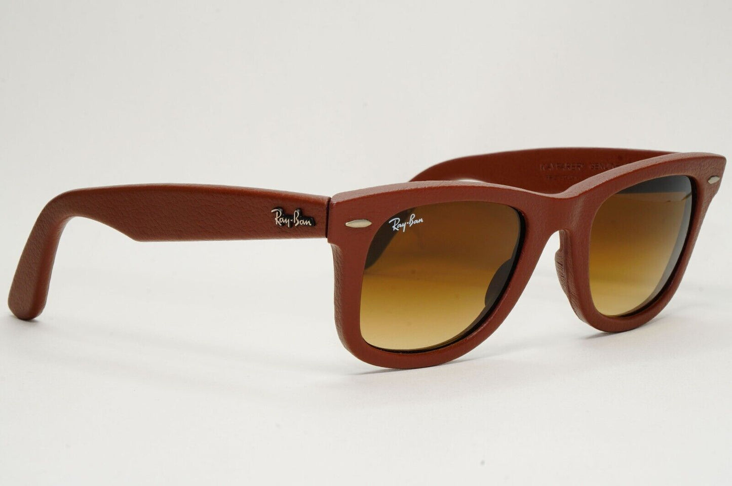 Ray-Ban Sunglasses Leather Wayfarer Year 2013 Rare Brown RB 2140-Q-M 1169/85