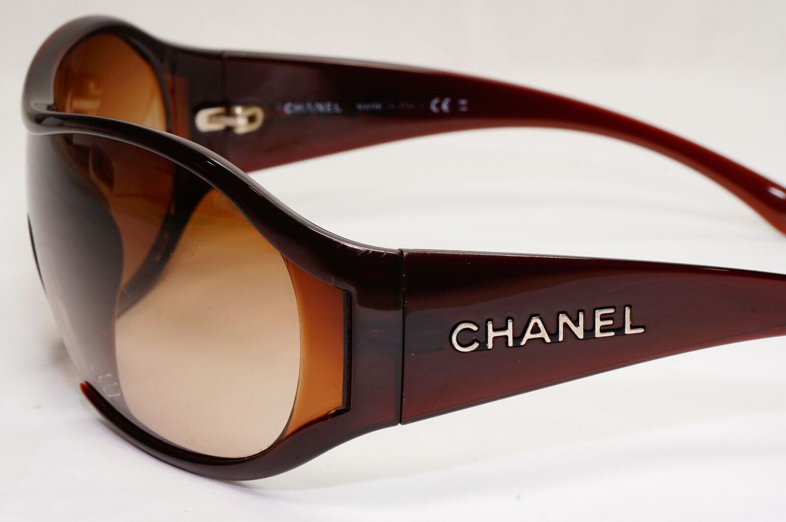 Chanel Sunglasses 2008 Vintage Shield Wrap Brown Visor 6017 c.538/13 121223