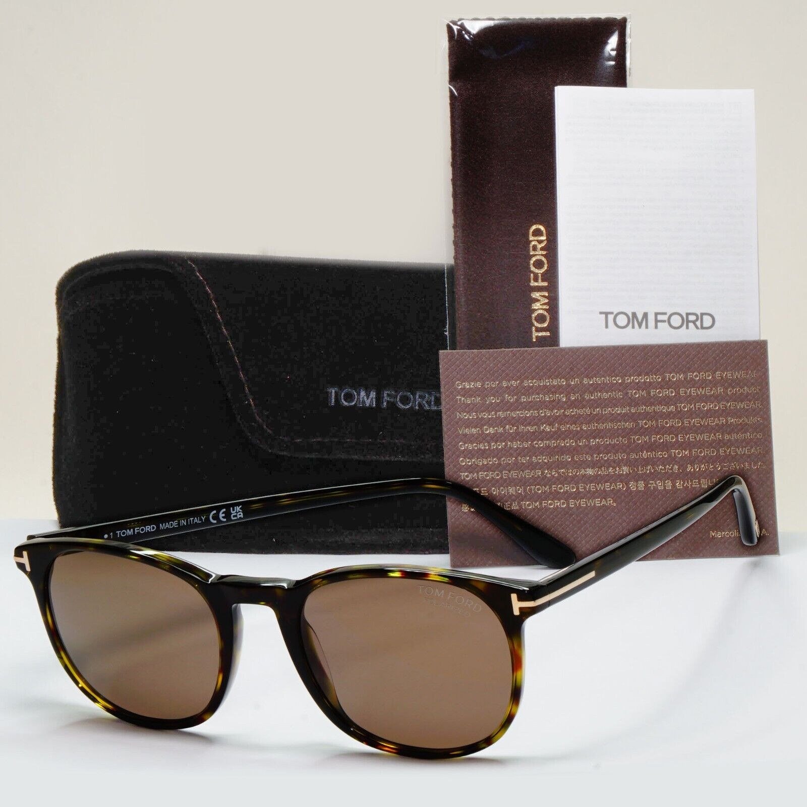 Tom Ford Sunglasses Ansel Polarised Brown Tortoise Square FT0858 TF 858 52H 51mm