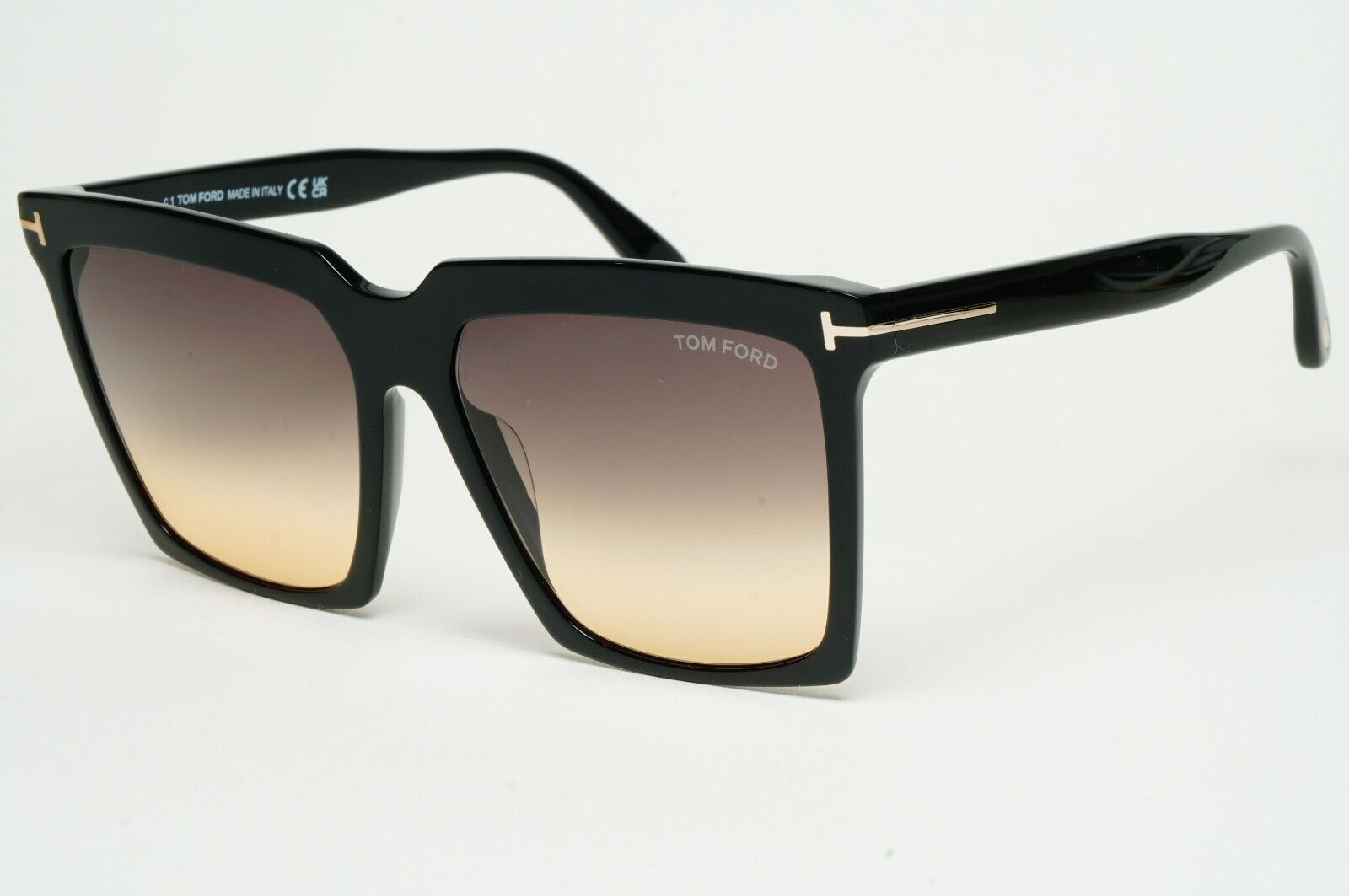 Tom Ford Sunglasses Sabrina-02 Black Brown Gradient Square FT0764 TF 764 01B