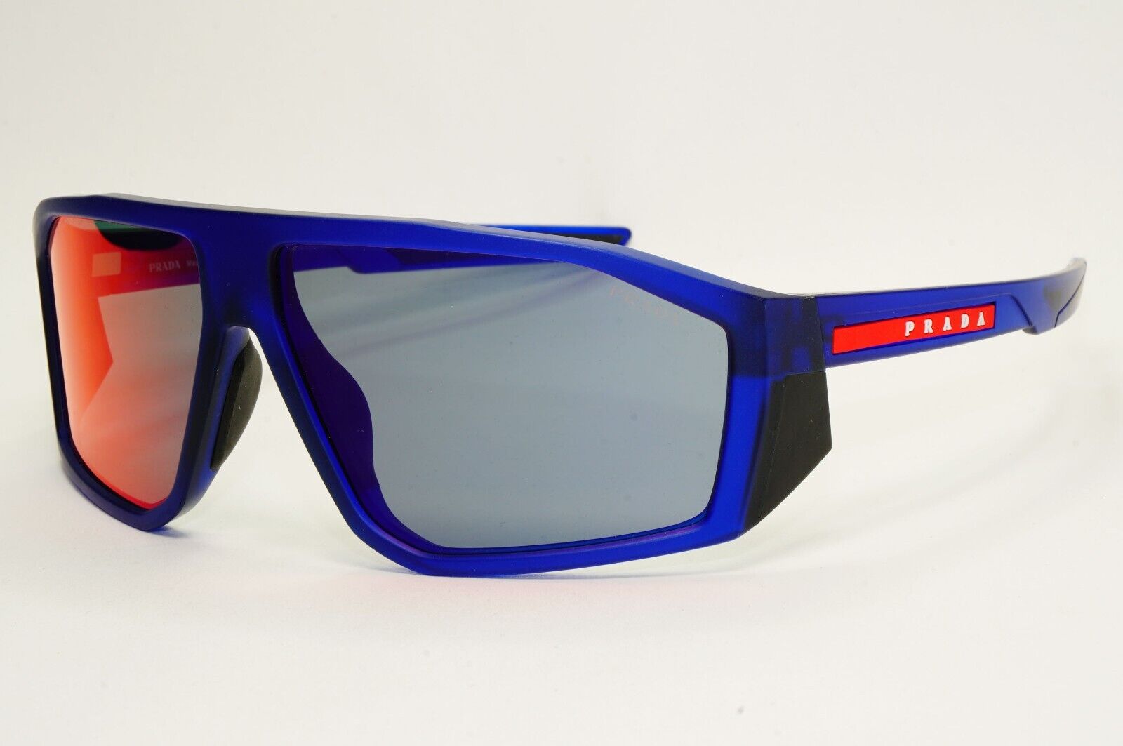 Prada Sunglasses Blue Wrap Mirror Red Grey Transparent PS08WS SPS 08W 10C-08F