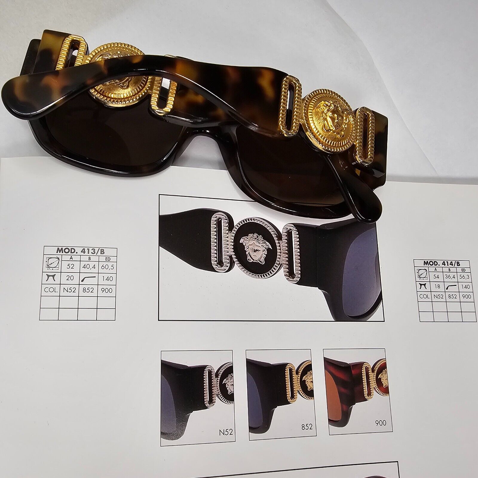 Gianni Versace Sunglasses 1996 Vintage Brown Gold MOD 413/A 279 Biggie 111223