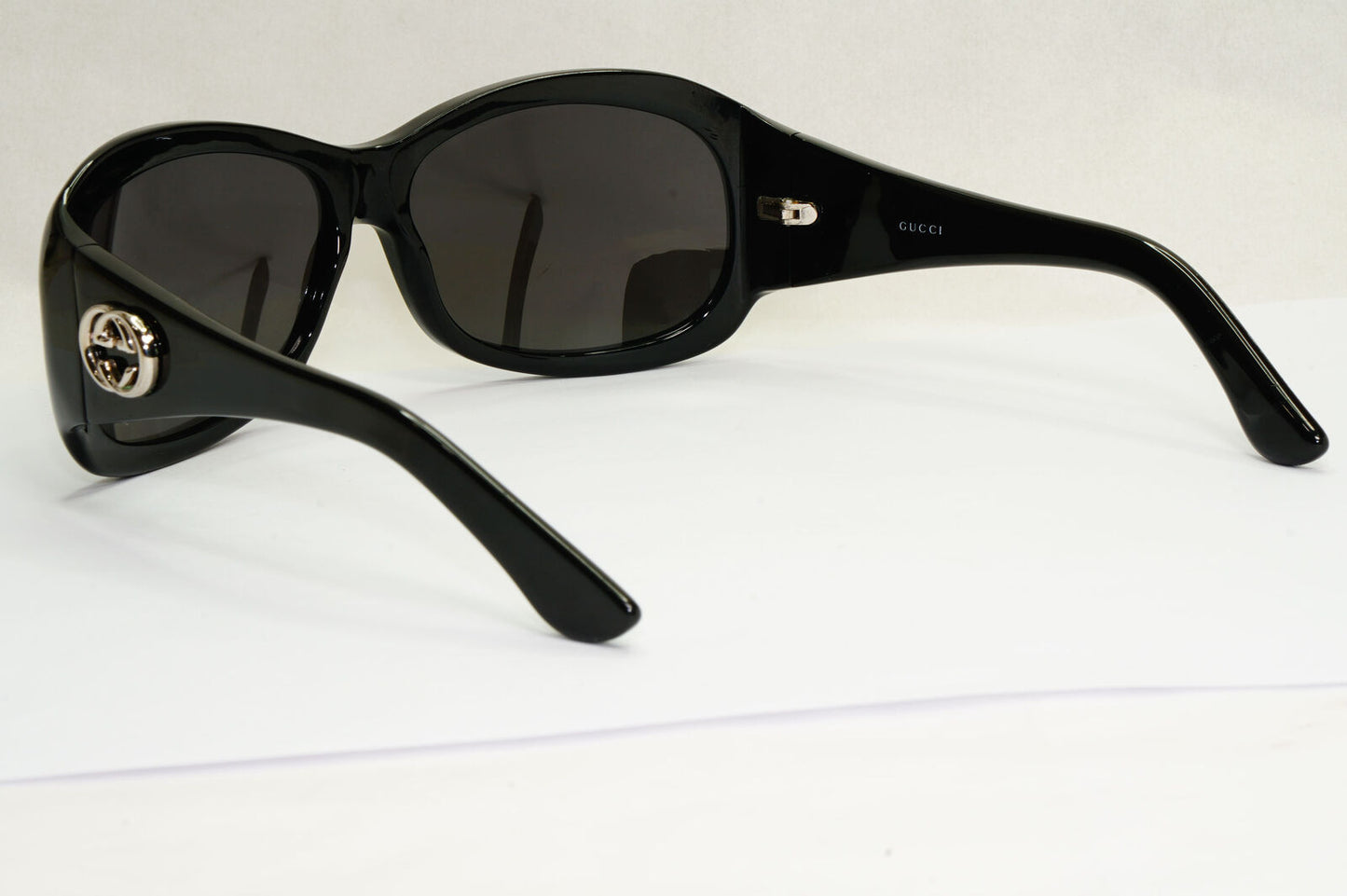 Gucci Sunglasses 2007 Vintag Black Silver Square Glossy GG 2966/S 807Y2 190224