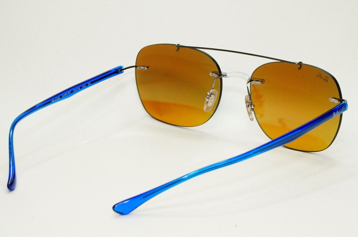 Ray-Ban Sunglasses Lightray Blue Mirror Rimless Ultralight RB 4280 6289/B7 55mm