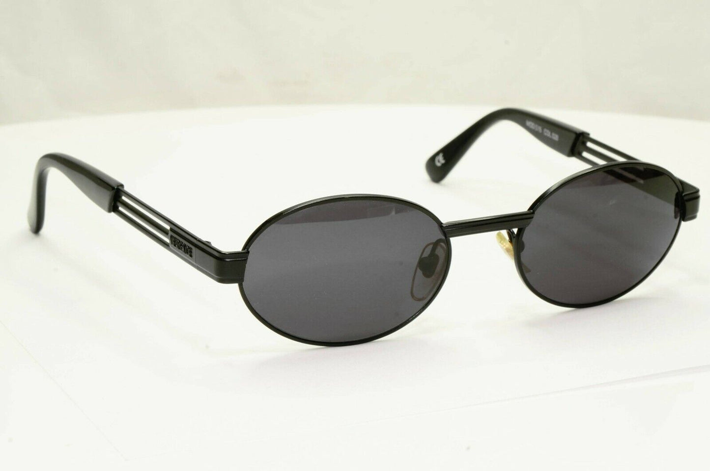 Gianni Versace 1996 Vintage Unisex Black Oval Metal Sunglasses MOD S15 COL 028