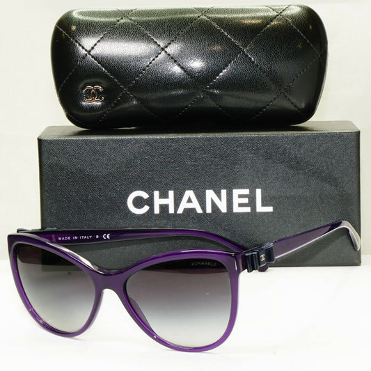 Authentic CHANEL Womens  Sunglasses Violet Purple Square Bow 5281 1463/S6 26762