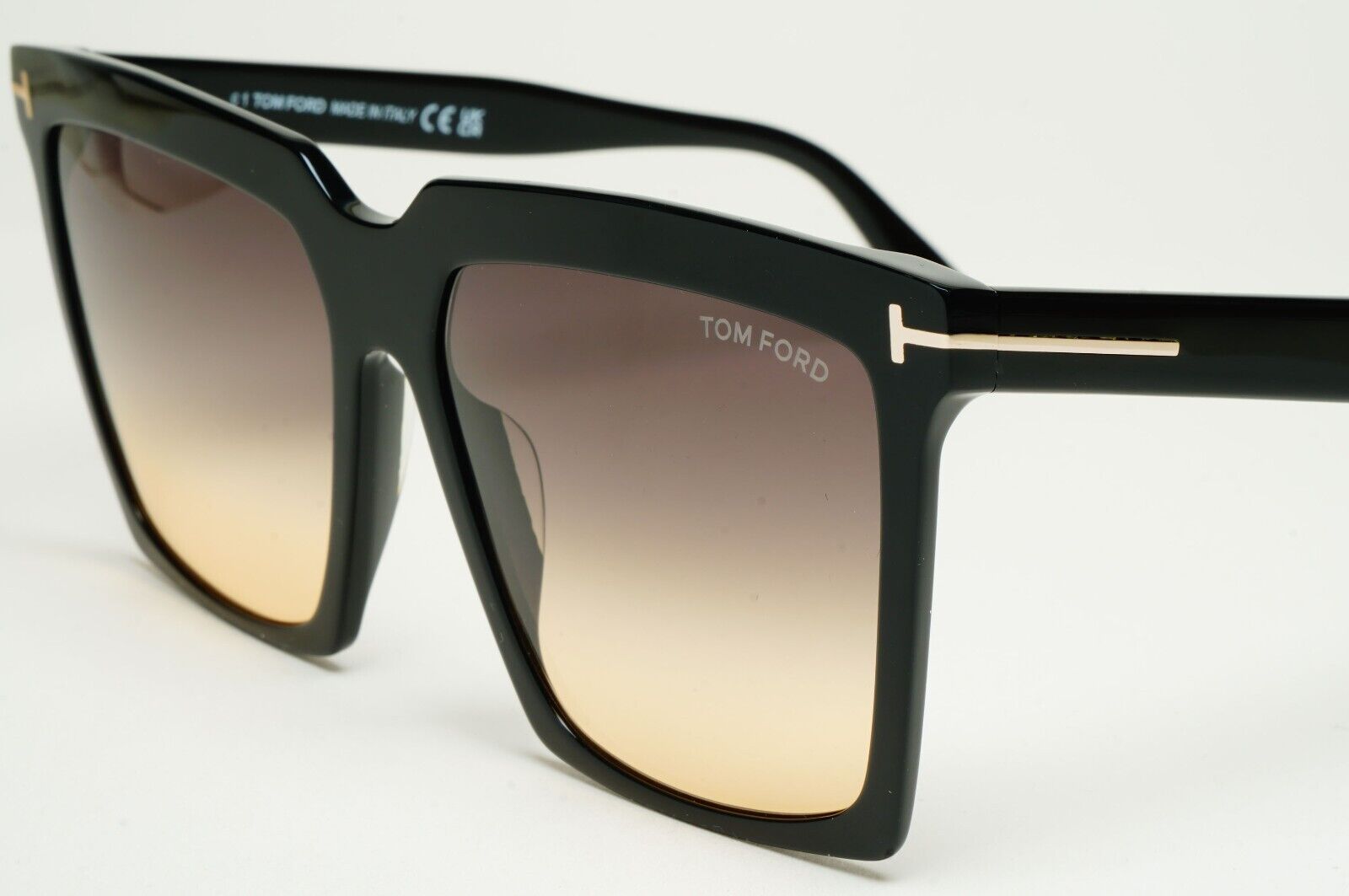 Tom Ford Sunglasses Sabrina-02 Black Brown Gradient Square FT0764 TF 764 01B