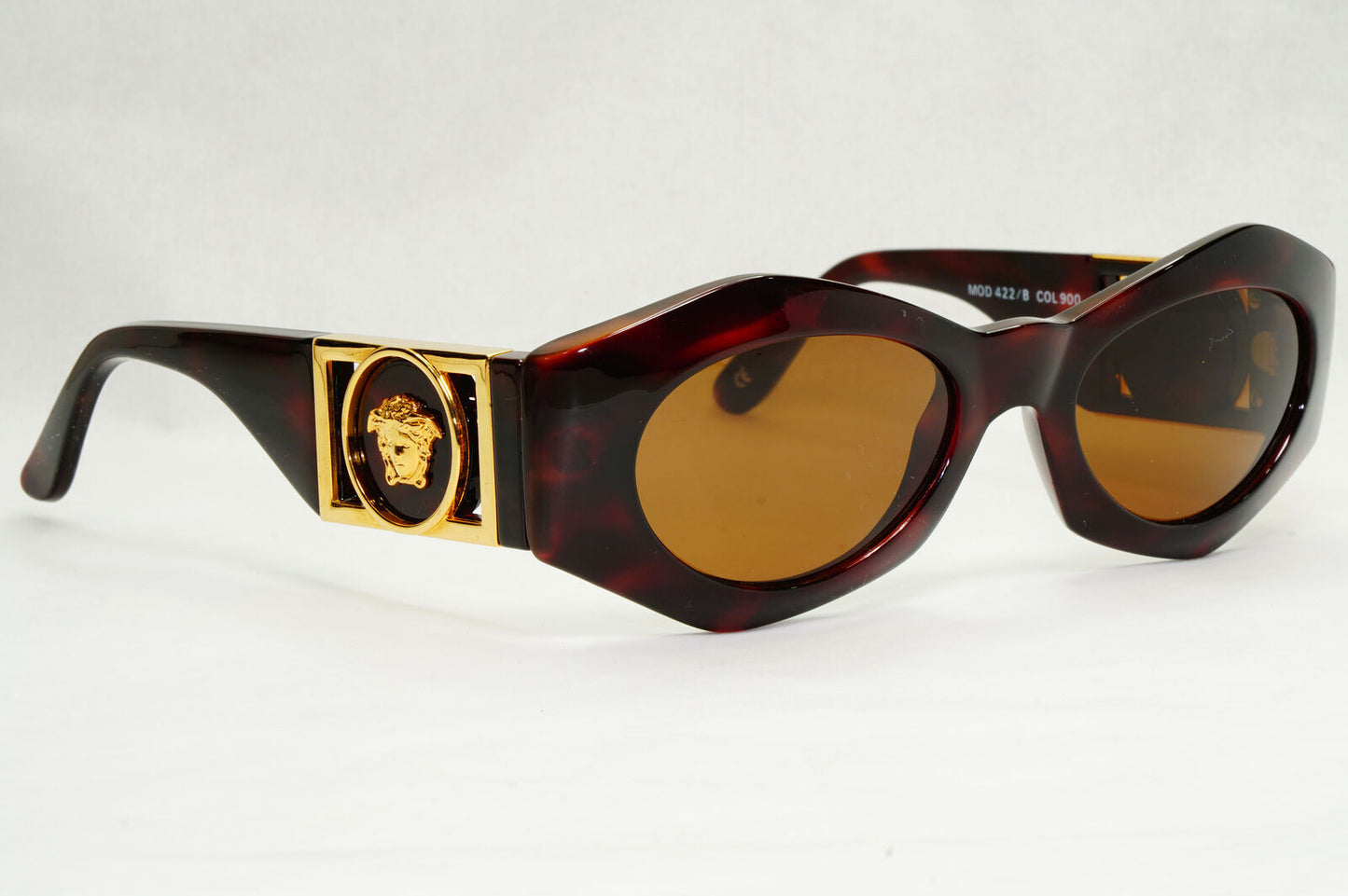 Gianni Versace Sunglasses 1996 Vintage Gold Brown Biggie MOD 422B COL 900 130124