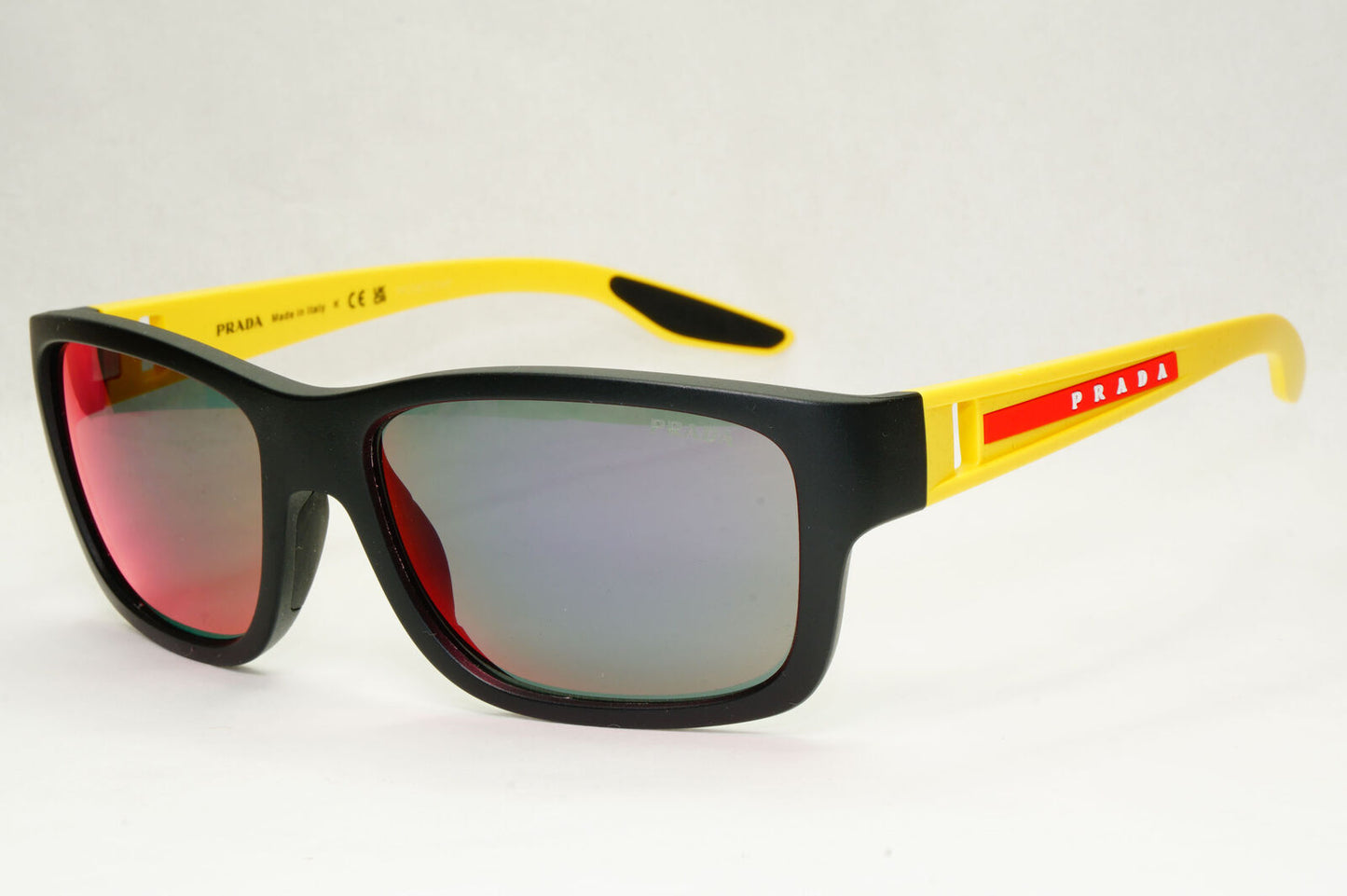 Prada Sunglasses Black Yellow Blue Red Mirror Square PS01WS SPS 01W 08W-08F 59mm