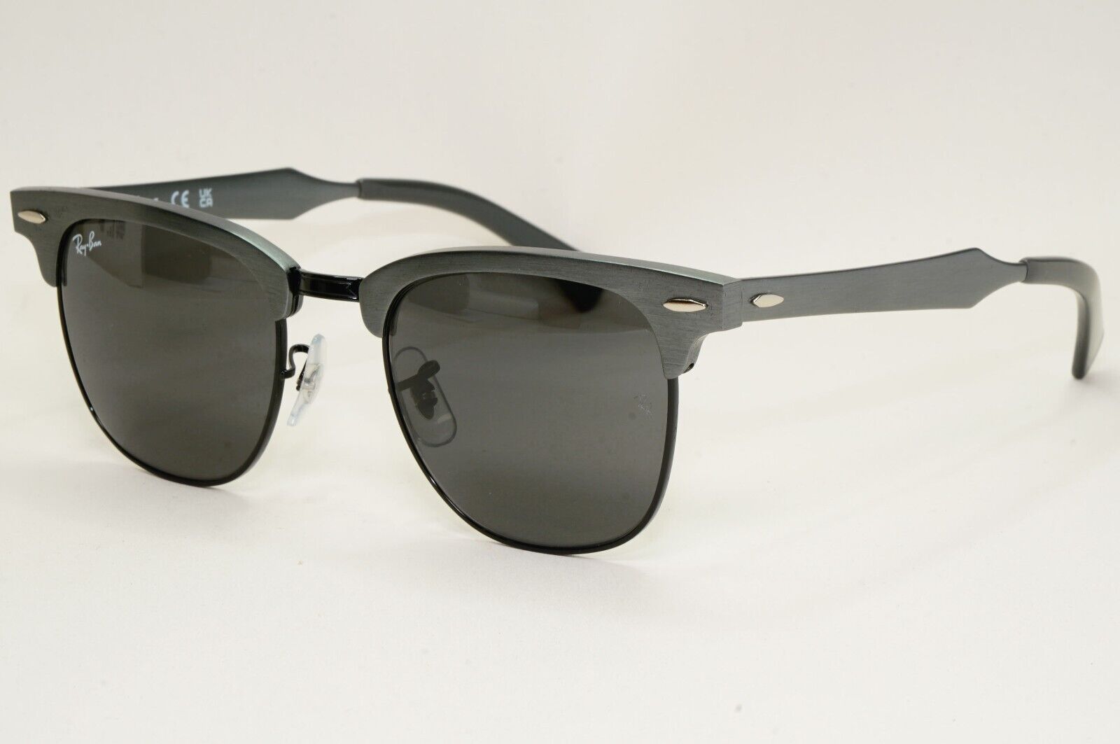 Ray-Ban Sunglasses Clubmaster Aluminum Metal Grey Black RB 3507 9247/B1 51mm