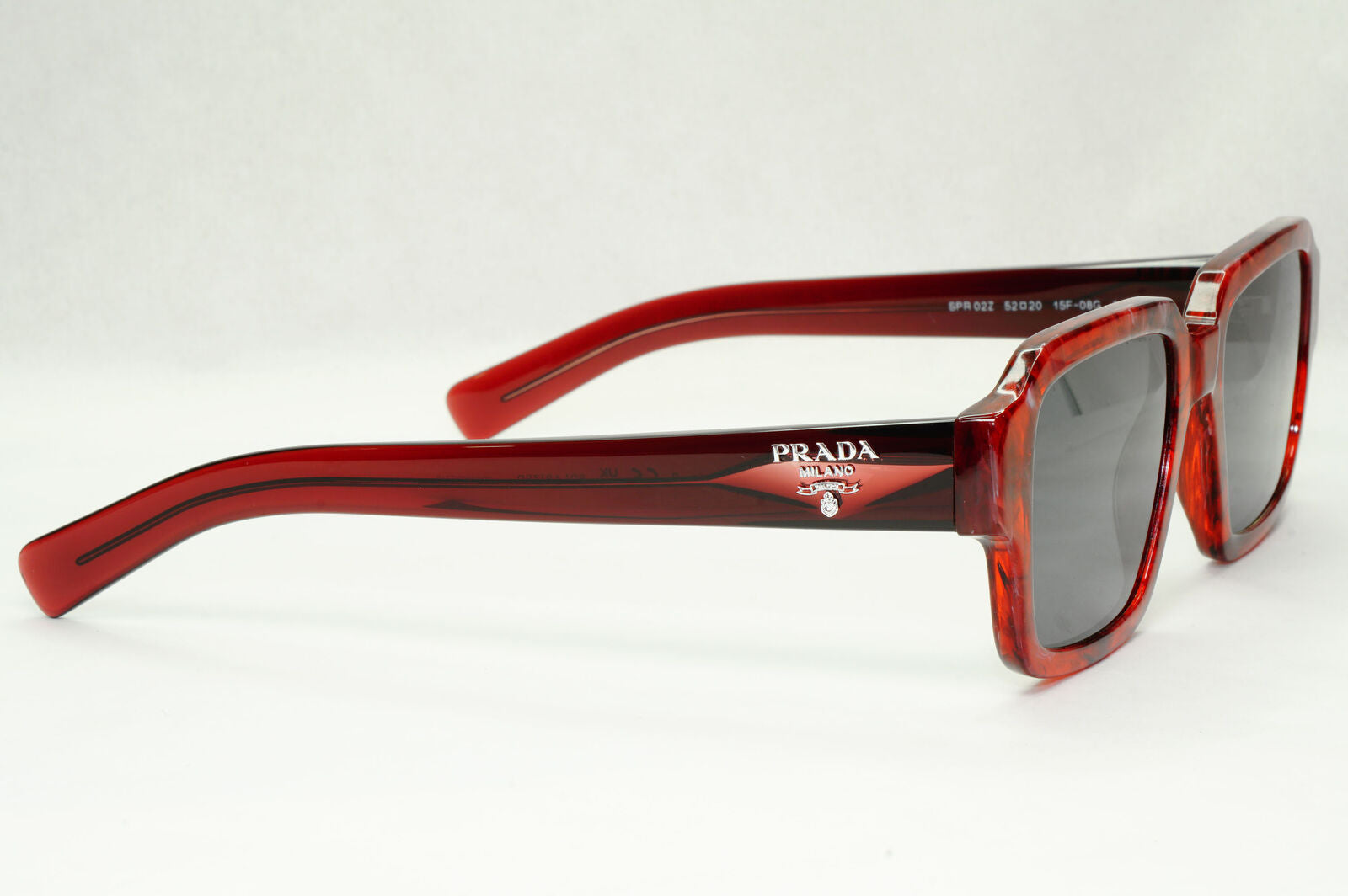 Prada Glass Lens Sunglasses Polarized Red Etruscan Stone Marble SPR 02Z 15F-08G