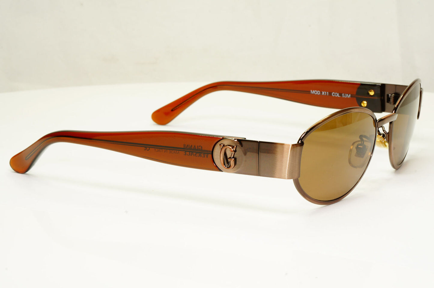 Gianni Versace 1996 Sunglasses Vintage Unisex Brown Copper GV MOD X11 COL 53M