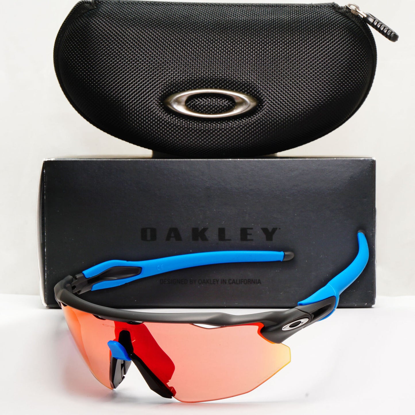 Oakley Radar EV Advacer Sunglasses Black Blue Mirror Orange Prizm OO 9442 0538