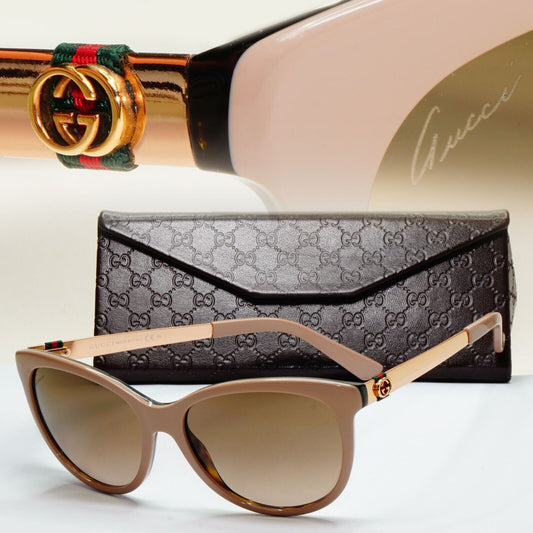 Gucci Sunglasses 2012 Ribbon Vintage Gold Beige Brown GG 3784/S LZ6J6 120824