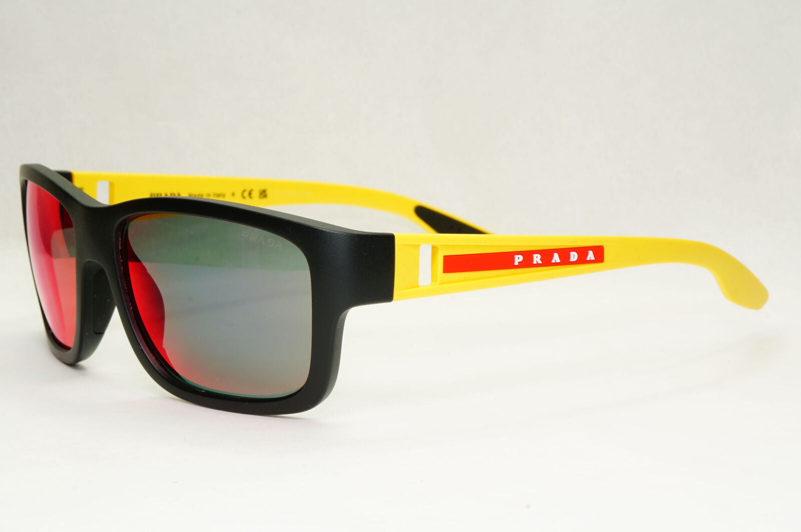 Prada Sunglasses Black Yellow Blue Red Mirror Square PS01WS SPS 01W 08W-08F 59mm