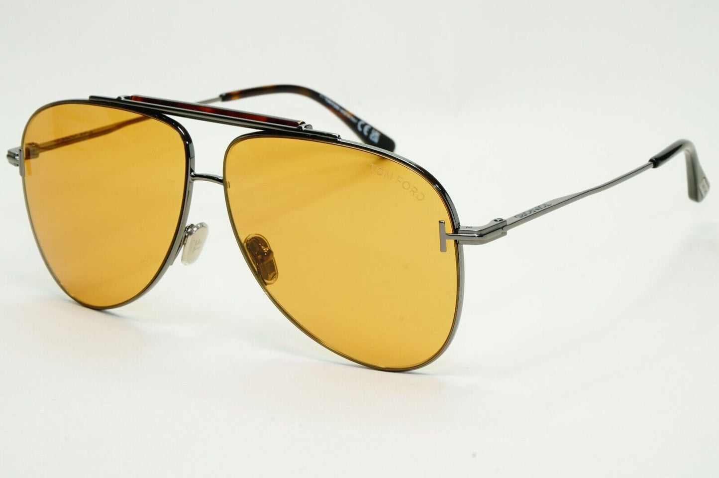 Tom Ford Sunglasses Brady Gunmetal Pilot Brown Large Metal FT1018 TF 1018 08E