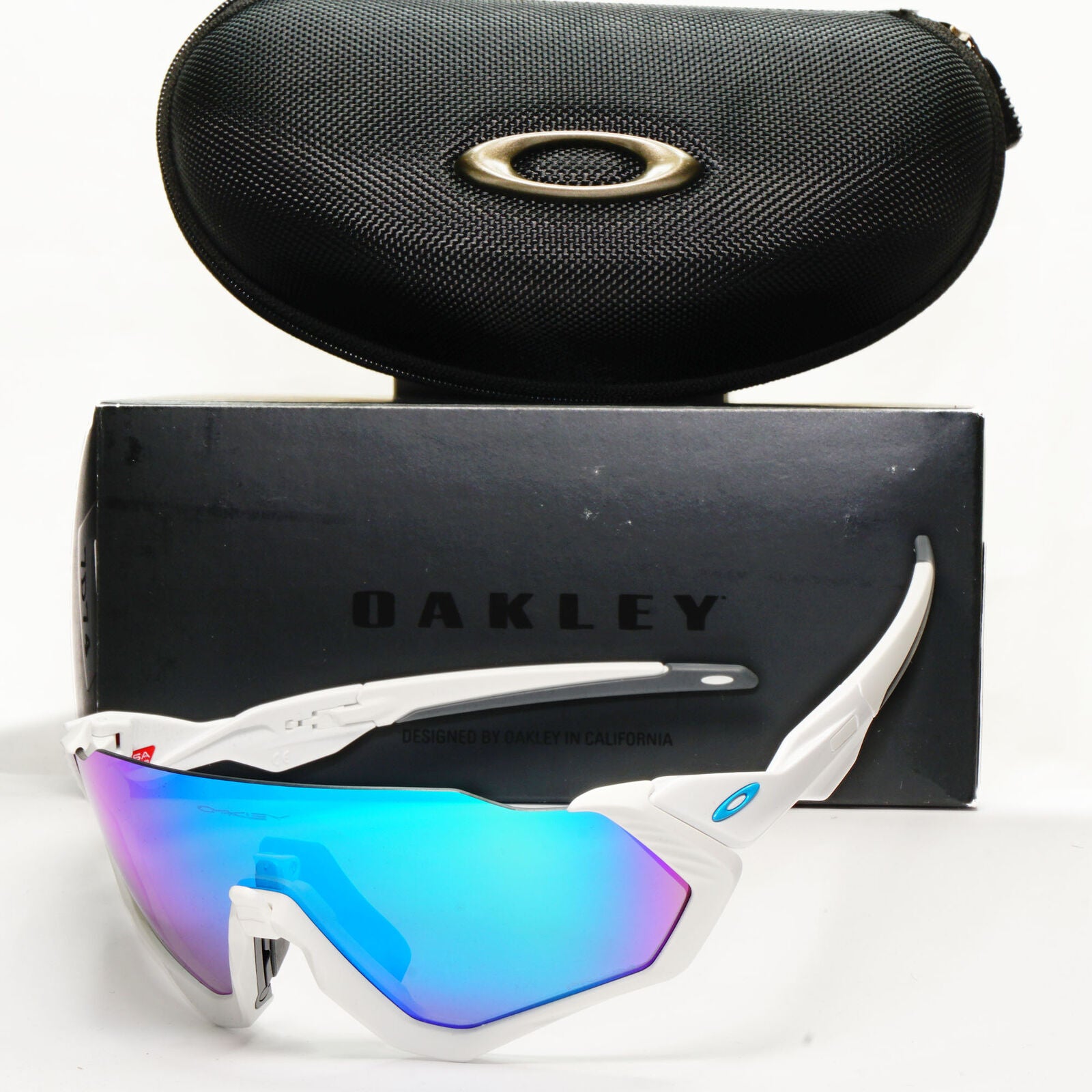 Oakley Flight Jacket Sunglasses Mirror Blue White Prizm Sapphire OO 9401 0237