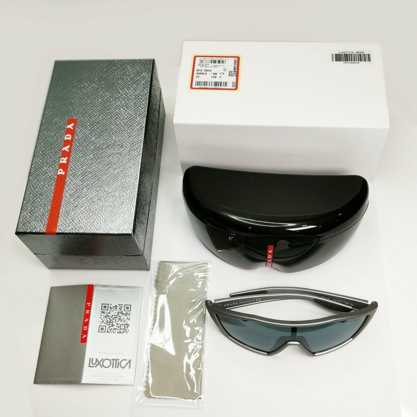 Prada Shield Visor Grey Sunglasses Sailing Cycling Ski PS 16US SPS 16U 449-5L0