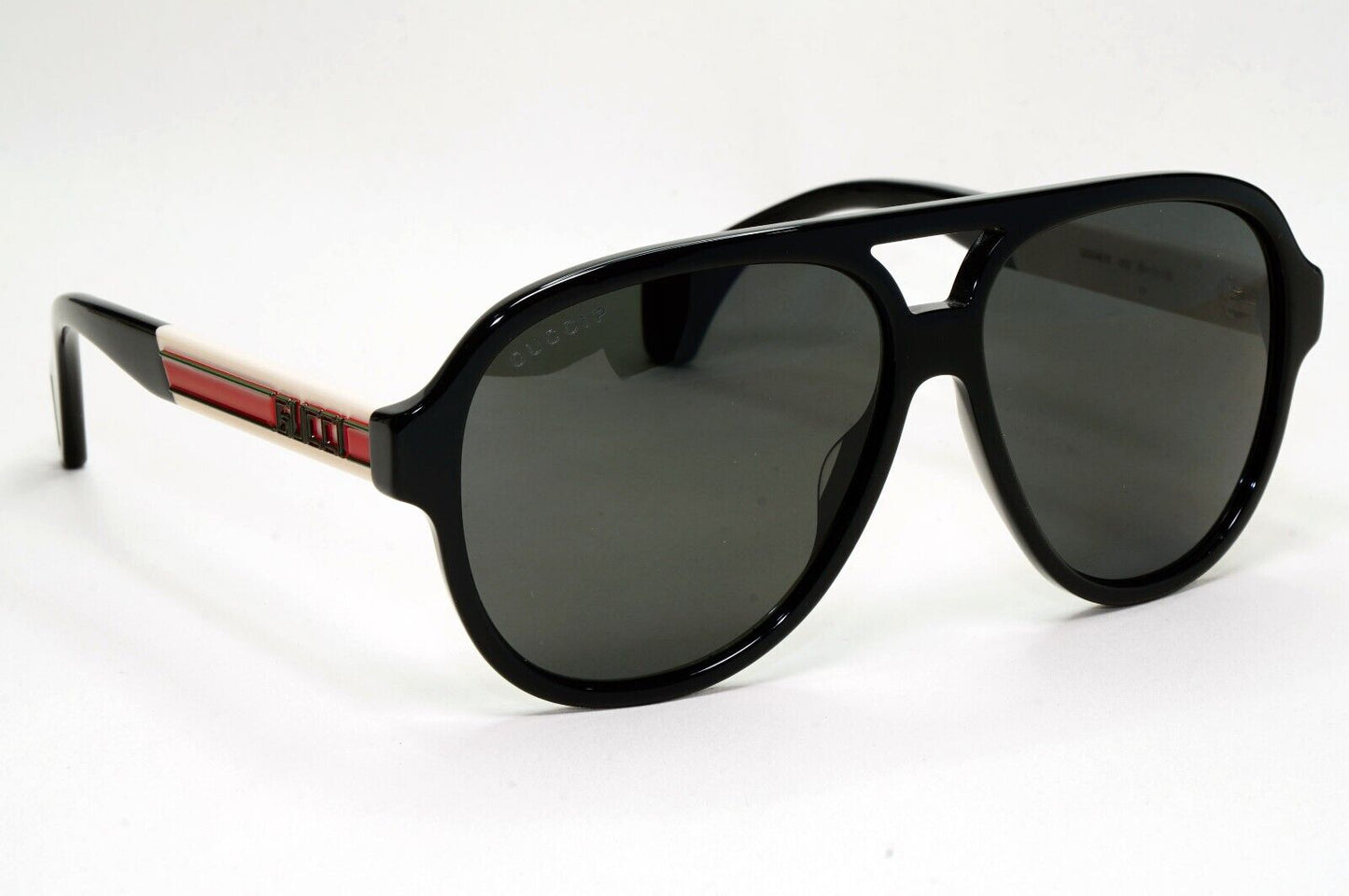 Gucci Sunglasses 2019 Black Polarised Pilot White Red GG 0463S 002 58mm 141024