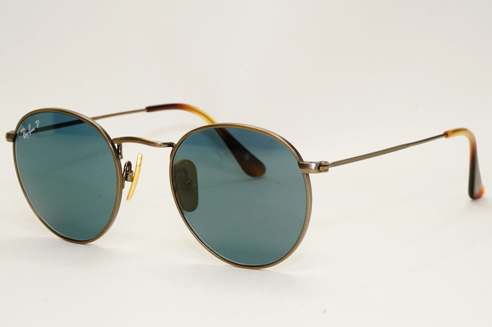 Ray-Ban Sunglasses Round Titanium Polarised Bronze Blue RB 8247 9207/T0 47mm