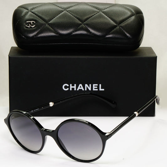 Chanel Pearl Polarized Sunglasses Black Round Gradient 5391-H c.501/S8 130523