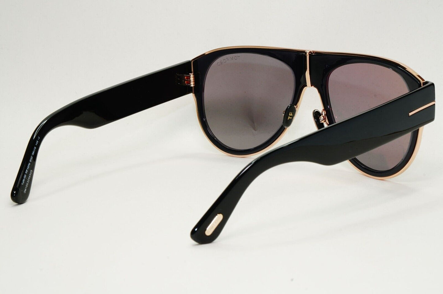 Tom Ford Sunglasses Black Glossy Gold Square Lyle-02 FT1074 TF 1074 01C 58mm