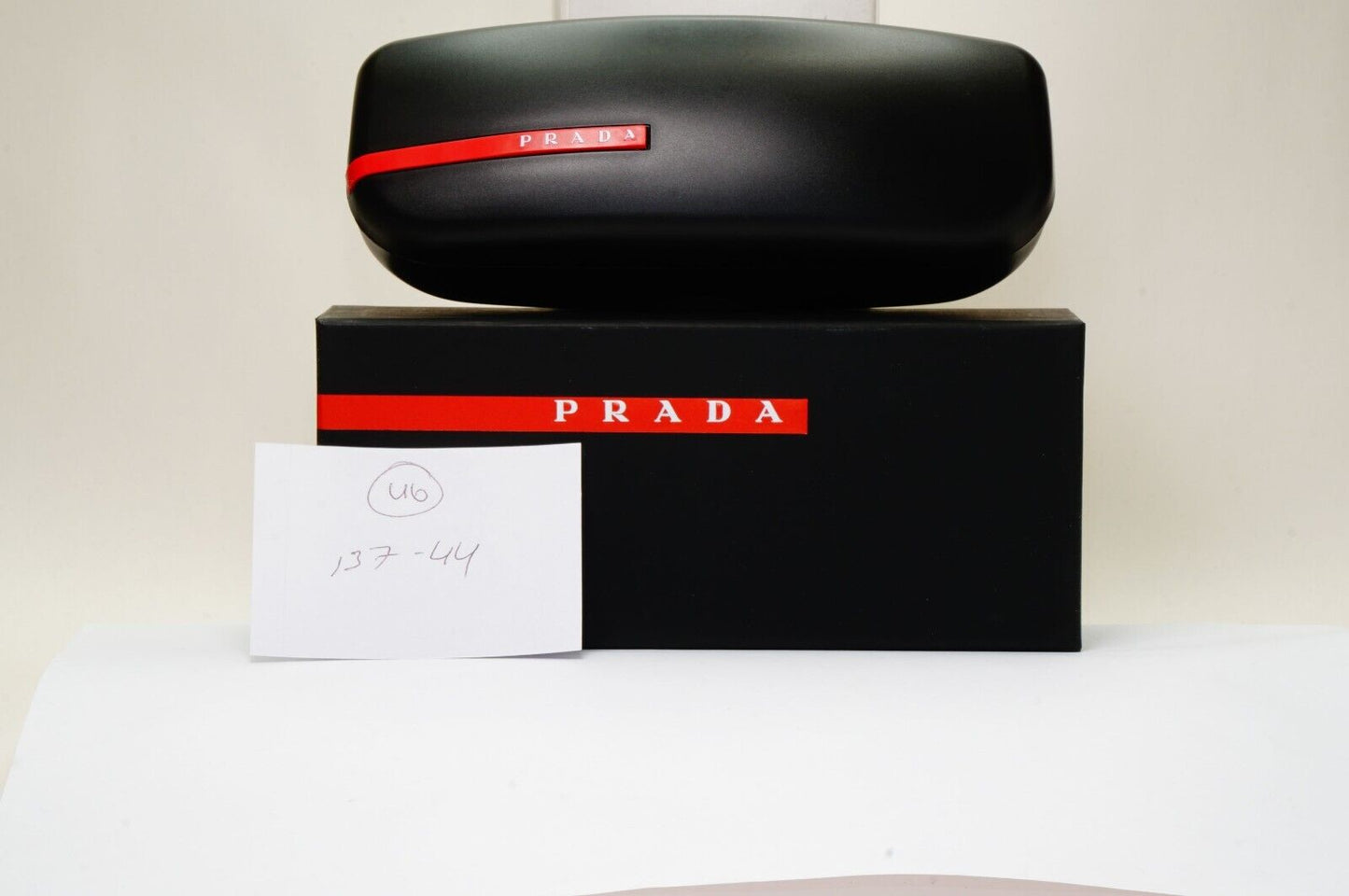 Prada Sunglasses Black Blue Matte Square Linea Rossa PS01OV VPS 01O 16G-1O1 50mm