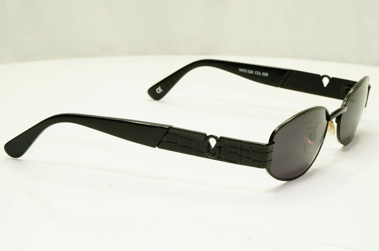 Gianni Versace 1996 Vintage Black Rectangle Metal Sunglasses MOD S20 COL 028