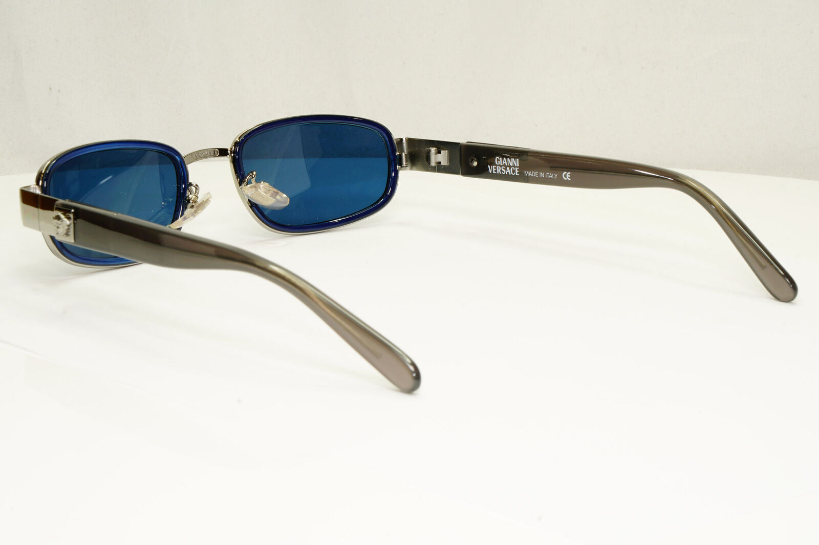 Gianni Versace 1996 Vintage Blue Silver Medusa Metal Sunglasses MOD X29 COL A35