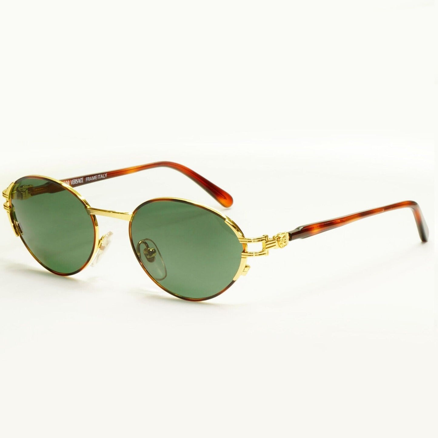 Gianni Versace 1995 Vintage Sunglasses Gold Medusa Green Brown MOD G23 COL 03L B