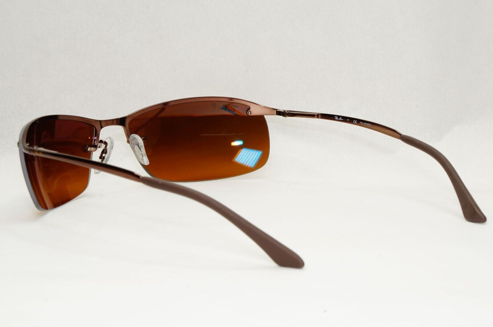 Ray-Ban Sunglasses 2011 Polarized Brown Mirror Wrap Top Bar RB 3183 014/84