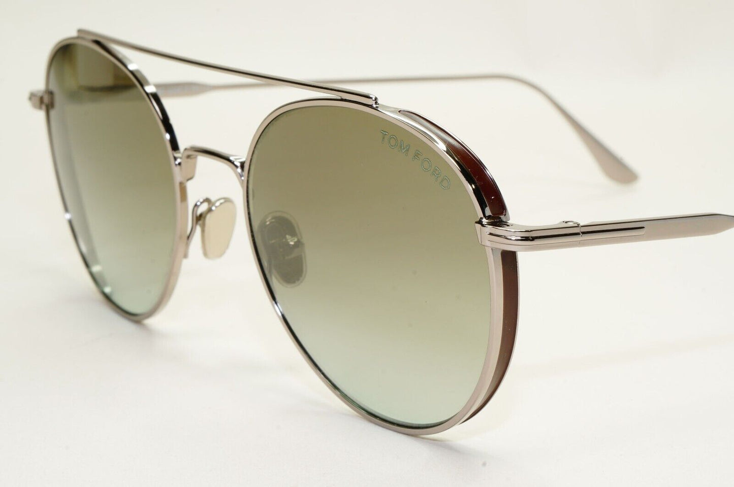 Tom Ford Sunglasses Declan Ruthenium Grey Green Round Pilot FT0826 TF 826 14Q