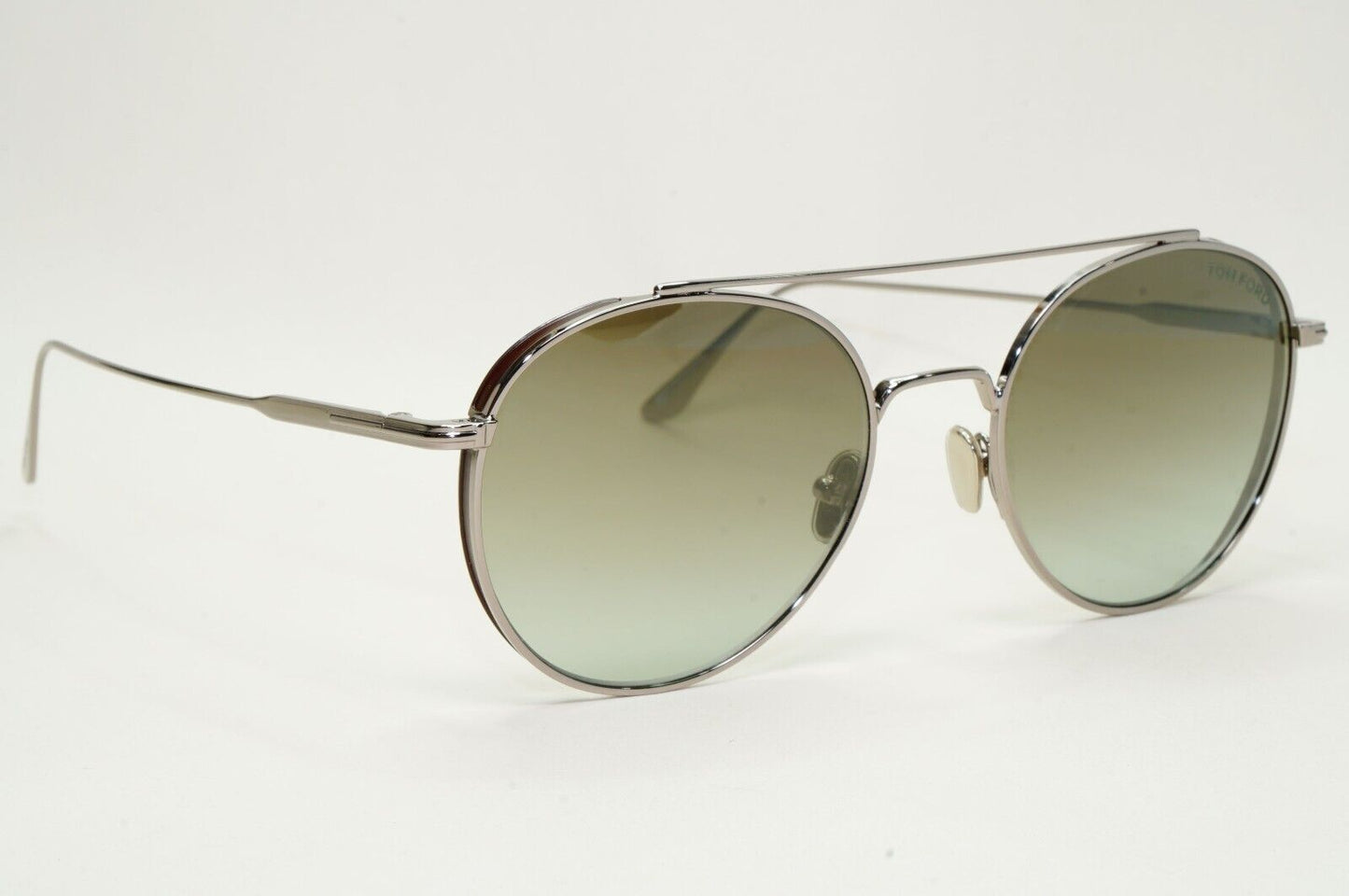 Tom Ford Sunglasses Declan Ruthenium Grey Green Round Pilot FT0826 TF 826 14Q