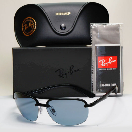 Ray-Ban Sunglasses Chromance Blue Polarised Black Pilot RB 4275-CH 601/BA 63mm