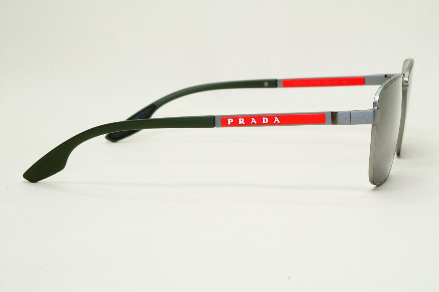 Prada Sunglasses Gunmetal Black Green Square PS50OV VPS 50O 7CQ-1O1 55mm