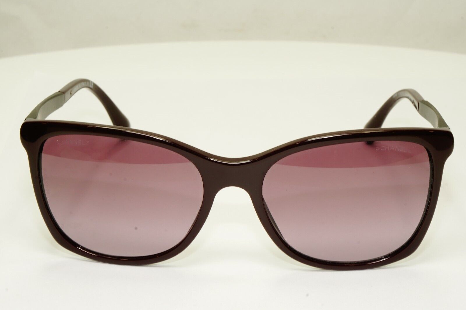 Chanel Plaid Burgundy Bordo Square Sunglasses Womens Gradient 5348 1461/S1 25642