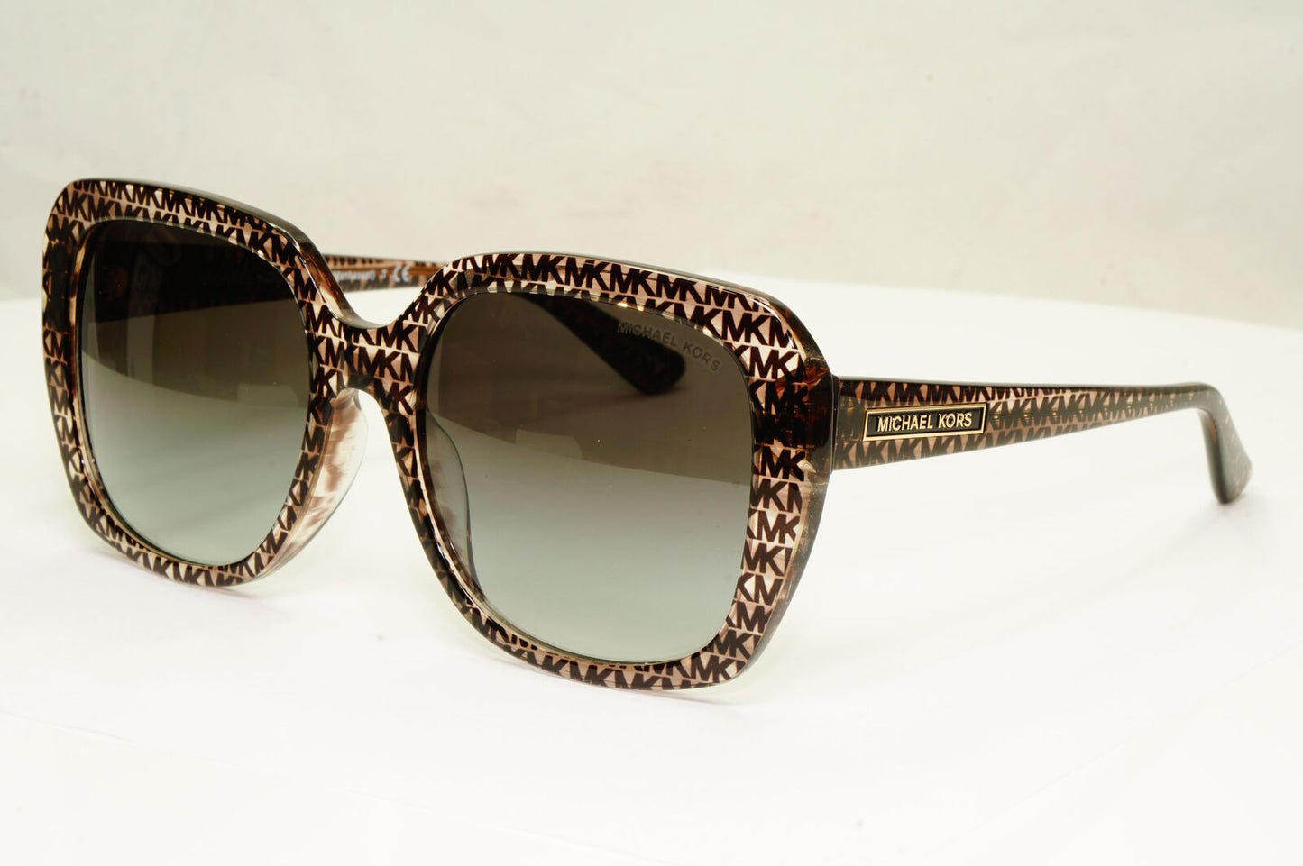 Michael Kors Oversized MK Logo Print Brown Sunglasses MK 2140F Manhasset 37778G